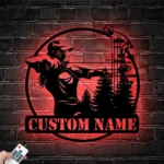 Hunting Fishing Metal Sign Custom Compound Bow Hunter 1