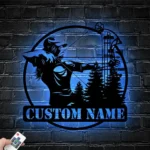 Hunting Fishing Metal Sign Custom Compound Bow Hunter 1