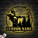 Hunting Fishing Metal Sign Custom Compound Bow Hunter 1