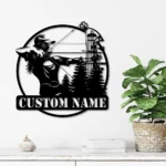 Hunting Fishing Metal Sign Custom Compound Bow Hunter 1