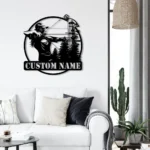 Hunting Fishing Metal Sign Custom Compound Bow Hunter 1