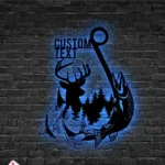 Hunting Fishing Metal Sign Custom Deer And Fish Hunting 1