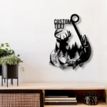 Hunting Fishing Metal Sign Custom Deer And Fish Hunting 1