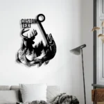 Hunting Fishing Metal Sign Custom Deer And Fish Hunting 1