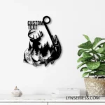 Hunting Fishing Metal Sign Custom Deer And Fish Hunting 1