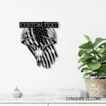 Hunting Fishing Metal Sign Custom Deer Head Skull Us Flag 1