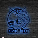 Hunting Fishing Metal Sign Custom Fisherman Catching Marlin 1