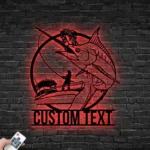 Hunting Fishing Metal Sign Custom Fisherman Catching Marlin 1