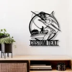Hunting Fishing Metal Sign Custom Fisherman Catching Marlin 1