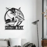 Hunting Fishing Metal Sign Custom Fisherman Catching Marlin 1