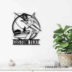 Hunting Fishing Metal Sign Custom Fisherman Catching Marlin 1