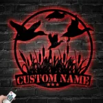Hunting Fishing Metal Sign Custom Flying Mallard Duck Hunting 1