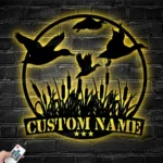 Hunting Fishing Metal Sign Custom Flying Mallard Duck Hunting 1