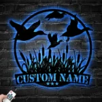 Hunting Fishing Metal Sign Custom Flying Mallard Duck Hunting 1