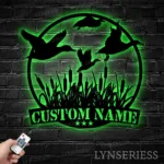 Hunting Fishing Metal Sign Custom Flying Mallard Duck Hunting 1