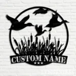 Hunting Fishing Metal Sign Custom Flying Mallard Duck Hunting 1