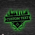 Hunting Fishing Metal Sign Custom Mountain And Forest 1