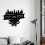 Hunting Fishing Metal Sign Custom Mountain And Forest 1