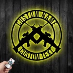 Hunting Fishing Metal Sign Custom Rifle 1