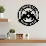 Hunting Fishing Metal Sign Custom Rifle 1