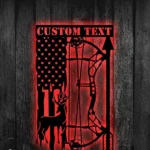 Hunting Fishing Metal Sign Custom Us Flag Deer Hunting 1