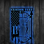 Hunting Fishing Metal Sign Custom Us Flag Deer Hunting 1