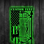 Hunting Fishing Metal Sign Custom Us Flag Deer Hunting 1