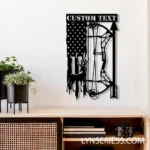 Hunting Fishing Metal Sign Custom Us Flag Deer Hunting 1