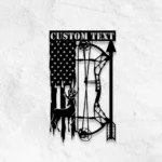 Hunting Fishing Metal Sign Custom Us Flag Deer Hunting 1