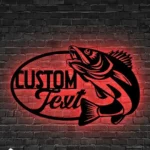 Hunting Fishing Metal Sign Custom Walleye Fisher 1