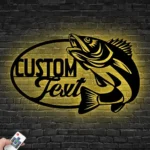 Hunting Fishing Metal Sign Custom Walleye Fisher 1