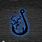 Hunting Fishing Metal Sign Deer Duck And Fish Hunting 1