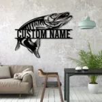 Hunting Fishing Metal Sign Fisherman Name 1