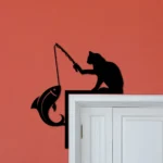 Hunting Fishing Metal Sign Fishing Cat 1