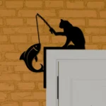 Hunting Fishing Metal Sign Fishing Cat 1
