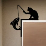 Hunting Fishing Metal Sign Fishing Cat 1