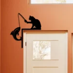 Hunting Fishing Metal Sign Fishing Cat 1