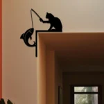 Hunting Fishing Metal Sign Fishing Cat 1