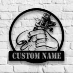Hunting Fishing Metal Sign Handcrafted Ink Machine Body Art 1