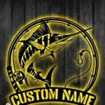 Hunting Fishing Metal Sign Marlin Trout 1
