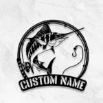 Hunting Fishing Metal Sign Marlin Trout 1