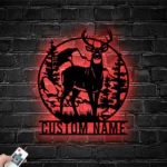 Hunting Fishing Metal Sign Moutain Stag Hunting 1