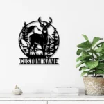 Hunting Fishing Metal Sign Moutain Stag Hunting 1