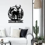 Hunting Fishing Metal Sign Moutain Stag Hunting 1