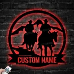 Hunting Fishing Metal Sign Personalized Cowboy Cowgirl Couple 1