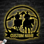 Hunting Fishing Metal Sign Personalized Cowboy Cowgirl Couple 1
