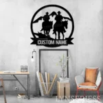 Hunting Fishing Metal Sign Personalized Cowboy Cowgirl Couple 1