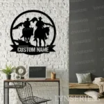 Hunting Fishing Metal Sign Personalized Cowboy Cowgirl Couple 1