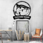 Hunting Fishing Metal Sign Personalized Fisher Name 1