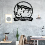 Hunting Fishing Metal Sign Personalized Fisher Name 1